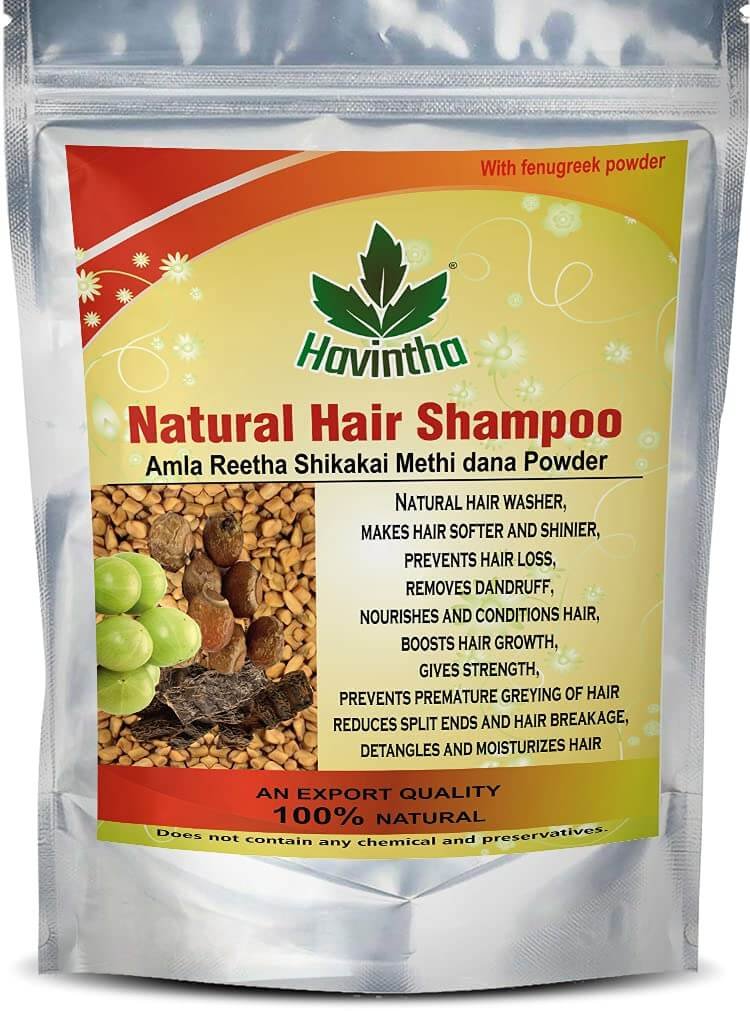 Havintha Natural Hair Shampoo With Amla, Reetha, Shikakai and Methi Dana (Advanced Shampoo), 227 g